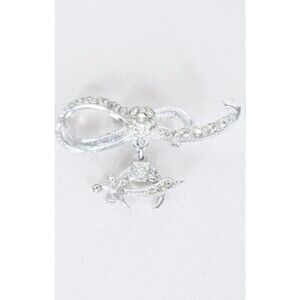 Vintage 1950s 50s ORA Shriners Crystal Crescent Moon Sword Bow Pin Brooch